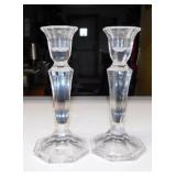 Pair of Towle Austria crystal candlesticks, 8"