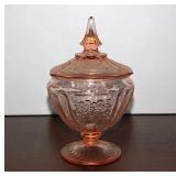 Mayfair Open Rose pink Depression glass candy