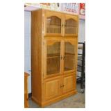 Solid wood 6 door cabinet w/ 2 sliding shelves &