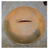 Vintage cast iron self basting dutch oven lid,