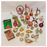 Vintage glass Christmas tree ornaments: Horns -