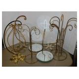 8 Christmas ornament stands: Brass & mirrored