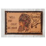 3 antique leather postcards