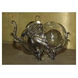 10 elephant Christmas tree ornaments, 9 are glass