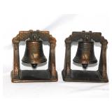 Cast iron Liberty Bell bookends, 4.5"