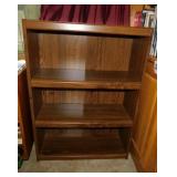 3 shelf wood bookcase, 30" x 11" x 41.5"