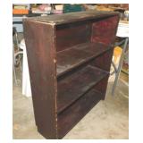 Antique wood 3 shelf bookcase, 30" x 9.5" x 35"
