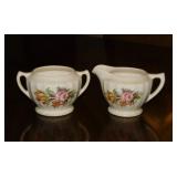 1943 Edwin Knowles porcelain pink rose creamer &