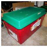 Storage tote w/ lid - Christmas garland / greenery