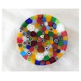 Stunning Venetian Millefiori glass butter pat,