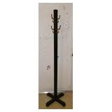 Vintage metal 8 hook coat rack hall tree, 69" tall