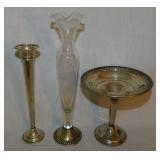 Sterling silver: Lunt bud vase, 8" tall -