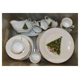 Vintage World Bazaars Christmas tree china set: