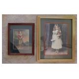 2 matted & framed Victorian children prints