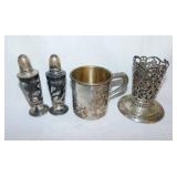 Sterling silver: Trumpet vase cartouche, 3.75"