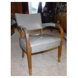 Vintage Art Deco arm chair w/ vinyl upholstery,
