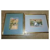 2 matted & framed Claude Monet prints: