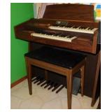 Vintage Wurlitzer spinet organ w/ bench,