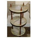 Marble 3-tier plant stand, 14" diam. X 27" tall