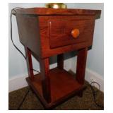 2 pine night stand bedside tables w/ drawers, 15"