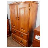 Pine 5 drawer armoire wardrobe w/ double doors,