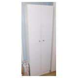 Wooden 5 shelf utility cabinet, no contents,