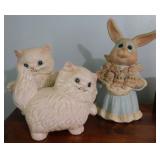 2 Homco Persian kitten cat statues - Ceramic