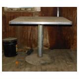 Vintage 36" sq. pedestal restaurant table,