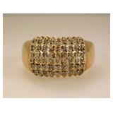 10K yellow gold diamond cluster ring w/ 45 tiny