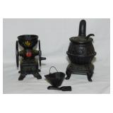 Vintage cast iron miniatures: Pot belly stove -