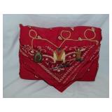 Hand crafted bandana pillow art - Wire basket &