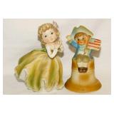 Vintage Lefton bisque girl figurine, 4.5" tall -
