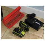 Rockwell 20V Lithium charger and 2 batteries -