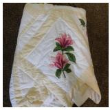 Hand stitched gingham & floral quilted comforter