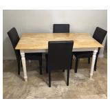 Farmhouse style wooden dining table & 4