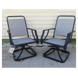 Pair of wrought iron patio chairs w/ cushions