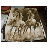 Fleece throw w/ horses image