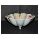 Nippon hand painted porcealin petal 3-toed bowl,