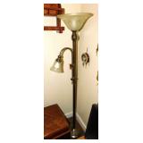 Heavy metal & glass 2-light floor lamp, 6