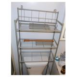 Chrome over-the-toilet shelving unit, 23" x 10" x