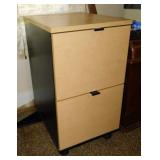 Wooden 2 drawer filing cabinet, 15" x 20" x 27"