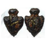 Native American Indian arrowhead wall plaques -