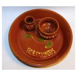 Nice Mid Century Spain terracotta barware olive