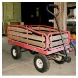 Yard & garden wagon w/ fold-down sides, pneumatic