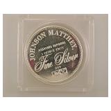 1 troy oz. .999 silver round Johnson Matthey,