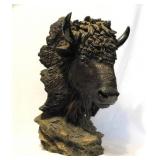 2006 DWK American bison buffalo head statue, 16"