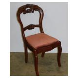 Victorian rose back walnut parlor chair, nice