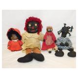 4 vintage Black Americana dolls