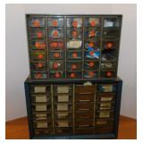 2 vintage Akro-Mils tool organizers, largest is