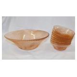 Vintage Pink Depression Federal glass Diana swirl